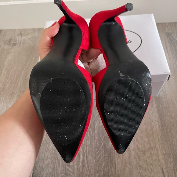 Steve Madden Dance Heels | Red Suede - Picture 3 of 6